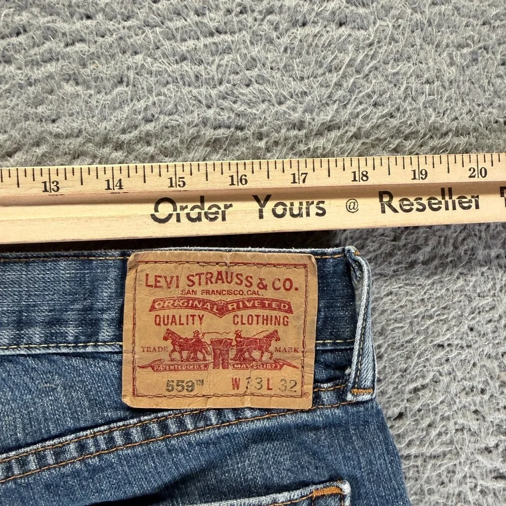 VTG Levi's 559 Shorts Mens 33 Blue Cotton Denim Bermuda Relaxed Fit Jorts Retro